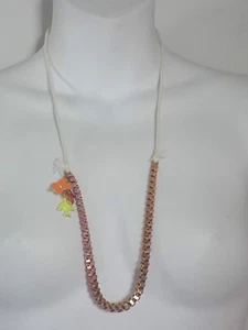 Anthropologie Damen Multi Emaille Charm Gliederband Beige Halskette Neu mit Etikett 49 - Bild 1 von 7