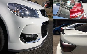 Citroen Renault Carbon Fiber Look Front Bumper Lip & Rear Boot Spoiler Lip - Picture 1 of 5