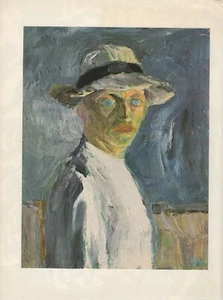 1959 Vintage EMIL NOLDE "SELF - PORTRAIT" Full COLOR offset Art Lithograph Print - Picture 1 of 2