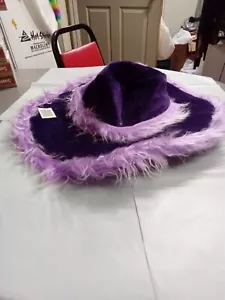 Sugar Daddy PURPLE 70s Pimp Plush Costume Hat Halloween Adult Accessory - Picture 1 of 3