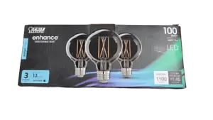 Feit Electric 100W EQ:G25 E26 Dimmable LED Light Bulb, Daylight 5000K (3-Pack) - Picture 1 of 1