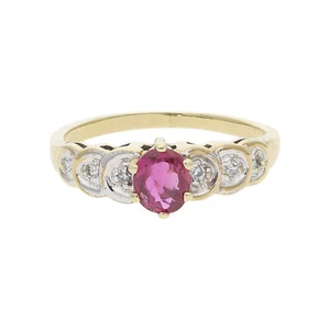 Ring 333/000 (8 Karat) Gold mit Rubin & Diamanten getragen 25320955 - Bild 1 von 6