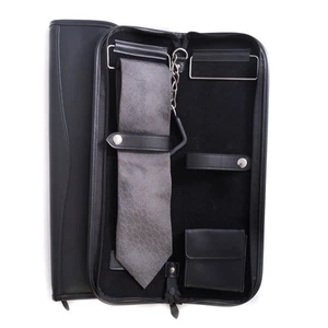 Estuche de viaje de cuero Bey Berk con bolsillo para accesorios - Imagen 1 de 2