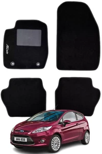 Kit 4 Pezzi Tappetini Tappeti Moquette con Attacchi per Ford Fiesta dal 2006 - Imagen 1 de 2