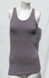 ATHLETA Gray Stretch Seamless Org Cotton Rib Knit PURA X-Long Tank Top US S MINT - Picture 1 of 6