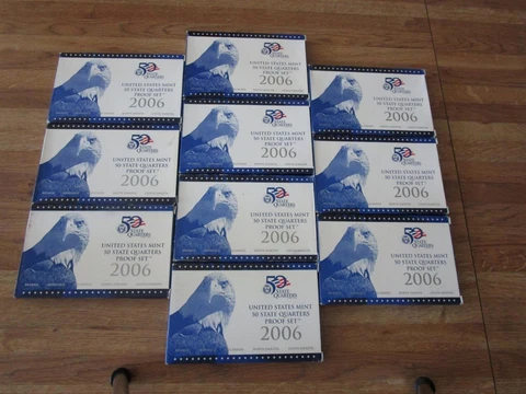 Lot of 10 2006 State Quarter Proof Sets Cover