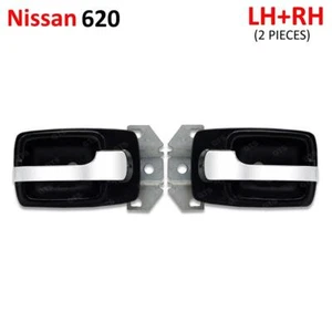 Set 2 Pcs. Black Interior Door Handle Bezel For Nissan Datsun 620 Pick Up 1972 - Picture 1 of 11