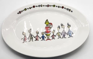 Schlittenglocke Bistro The Grinch Whoville Keramik Oval Platte Neu - Bild 1 von 4
