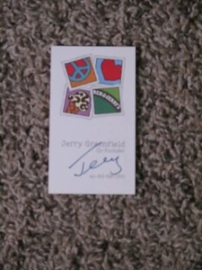 JERRY GREENFIELD Signed Business Card BEN AND JERRY'S ICE CREAM AUTOGRAPH - Picture 1 of 1