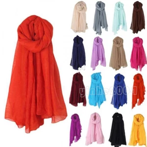 Crepe Chiffon Scarf Ladies Neck Wrap Women Scarves Crinkle Chiffon Scarf Stole - Picture 1 of 27