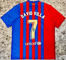 21/22 Barcelona David Villa Signed Nike Jersey Soccer Auto BAS Beckett Witnessed