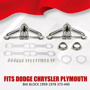 Exhaust Headers Fits For Dodge Chrysler Plymouth Big Block 1959-1978 373-440eN - Bild 1 von 18