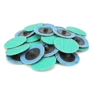 25 Pack - 2" 40 Grit Zirconia+Grind Aid Quick Change Sanding Discs Type R Roloc - Picture 1 of 5