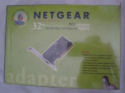 Netgear 32 Bit PCI Adapter 10/100 Mbps Fast Ethernet FA311 PC Connector NOS - Image 1 of 2