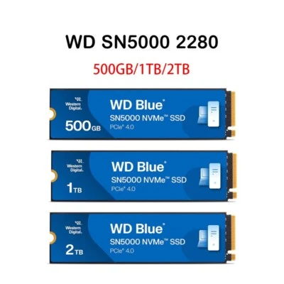 WD Blue SN5000 500GB 1TB 2TB SSD M.2 2280 PCIe 4.0x4 Internal Solid State Drive - Image 1 of 4