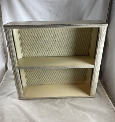 Wicker 2-Shelf Cabinet Bath Nursery Decor Vintage Mid Century Vintage 1960s - Image 1 of 4