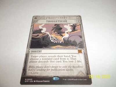 Thoughtseize Showcase  Breaking News x1 NM/LP - Image 1 of 2