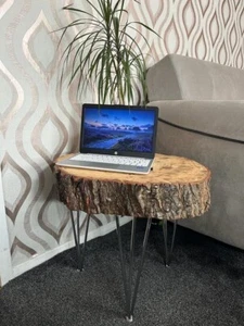 Natural Forest with Metal Legs, Round shape, NEW Unique Design Hand Made Office - Picture 1 of 9