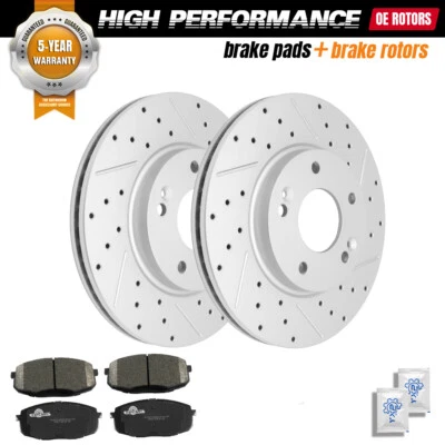 Rotores delanteros perforados + pastillas de freno de cerámica para Kia Soul 2014 2015 2016 Foto 1 de 4