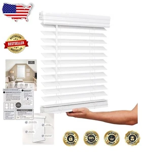 Durable 2-Inch Embossed Faux Wood Blinds – 57" W x 60" L for Effortless Control - Picture 1 of 10