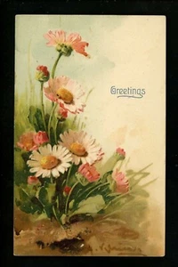 Künstler signierte AK Katharina Kline Blumengrüße F3094 geprägt - Bild 1 von 2