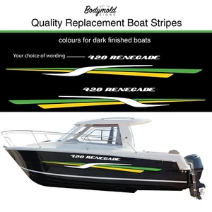 Quintrex Style Fish ABOUTGraphics for DARK coloured boats. 2400mm long - Picture 1 of 26