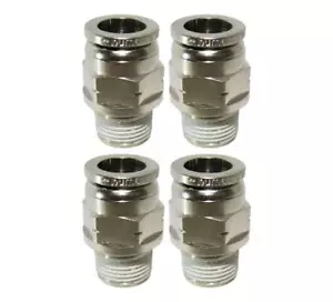 1/2" Hose X 1/4" NPT Push To Connect Straight Male Connector Fitting - 4 PACK - Picture 1 of 1