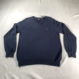 Chaps Sweater Mens Small Blue Cashmere Blend Grandpa Dad Pullover Preppy College - Picture 1 of 12
