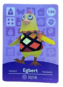 EGBERT 136 Animal Crossing 2016 Serie 2 Auténtico Nintendo Amiibo COMO NUEVO - Imagen 1 de 2