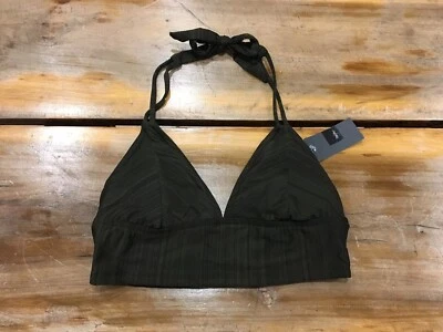 Women’s Mossimo Triangle Strappy Bikini Swim Top Size Small Olive Green NWT - Image 1 of 4