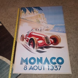 1937 Monaco Grand Prix Poster, 1999 Portal Publications, 36X24 RARE - Picture 1 of 13