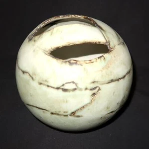 Art Pottery Decorative Garden Sphere or Ball Vase, 7" - Picture 1 of 3