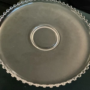 Vintage MCM IMPERIAL GLASS-OHIO Candlewick Clear 12 inch Cupped Edge Torte Plate - Picture 1 of 17