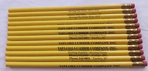 Taylors SC Lumber Company Dozen Unused Pencils with Yellow Shaft - Picture 1 of 2