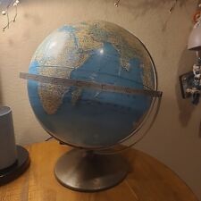 Vintage Rand McNally World Globe 2 Axis Copper Brass Base 9" Globe 11" 