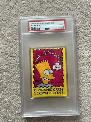 1990 Topps The Simpsons Wax Pack BART Graded PSA 9 Population 25 Low Pop - Image 1 of 4