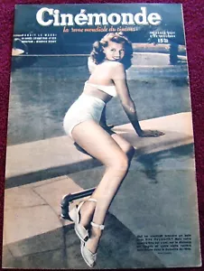RED-HOT RITA HAYWORTH cover for Cinemonde (8/20/46) movies M. O'Hara Valentino - Imagen 1 de 4