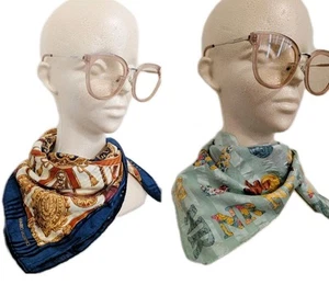 Sciarpa di seta vintage Mario VALENTINO e Nina Ricci foulard 20" - 22" - Foto 1 di 12