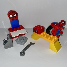Lego Duplo Spider-Man Web-Bike Workshop Set 10607 Complete Motorcycle Wrench