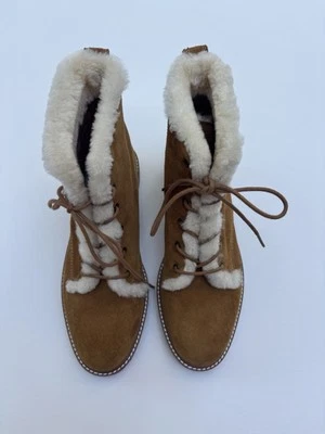 Madewell Clair Bota con Cordones 8 Zapatos Forrados Beige Tostado Oveja Foto 1 de 4