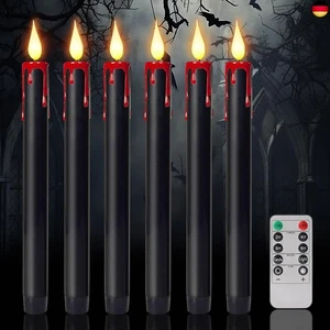 Halloween Deko LED Stabkerzen mit Timerfunktion Echtwachskerzen,Led Kerzen mit - Bild 1 von 8