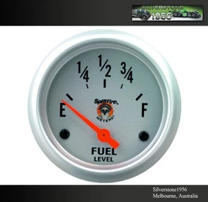 Indicador de nivel de combustible Splitfire 2 1/16" vacío 240 OHM completo 33 OHM plateado - Imagen 1 de 3