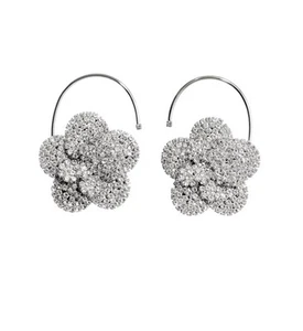 Magda Butrym X H&M - Boucles d'oreilles clips femme strass fleurs - à la main ✅ - Photo 1/1