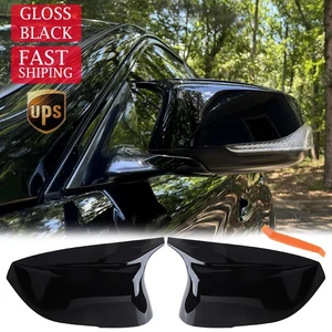 2*Mirror Cover Cap For Infiniti Q50 Q60 Q70 2014-2021 M3 Style Side Gloss Black - Picture 1 of 12