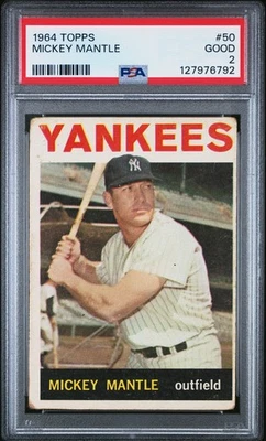 1964 TOPPS 50 MICKEY MANTLE PSA 2 127976792 - Image 1 of 2