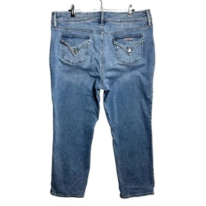 Hudson Los Angeles Flap Pocket Straight Leg Jeans Size 16 Tall | Union Jack Back - Picture 1 of 9