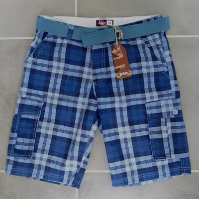 Lee Cooper shorts W31 (XS) Blue/green cargo belted/east london denim - Image 1 of 4