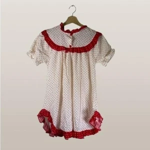 Juego de pijama vintage con volantes a lunares - rojo y blanco - Imagen 1 de 12