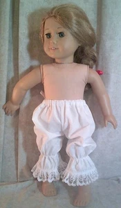 Doll Clothes Made 2 Fit Girl 18" Inch Pantaloons White Cotton Lace - Picture 1 of 1