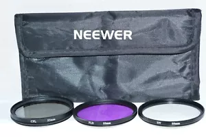 NEEWER 55 mm Filter Set ( CPL, FLD,UV) w Folding Case & Lens Cap Japan (U2-132) - Picture 1 of 9